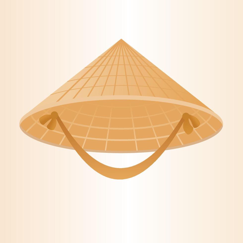 Vietnamese traditional hat vintage vector