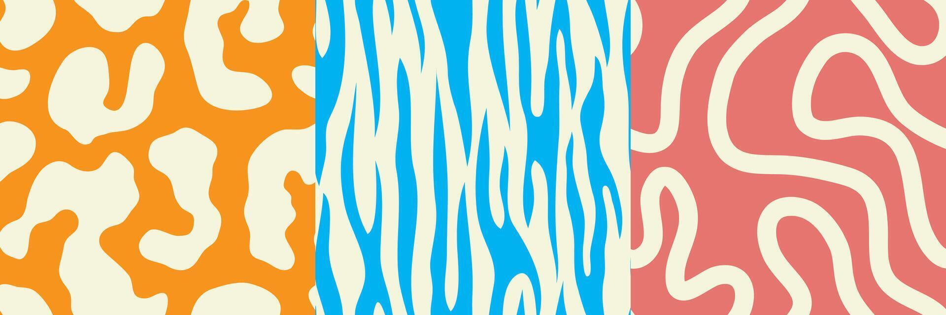 Set of abstract hand drawn decorative patterns. fabric design, seamless texture. Illustration vector