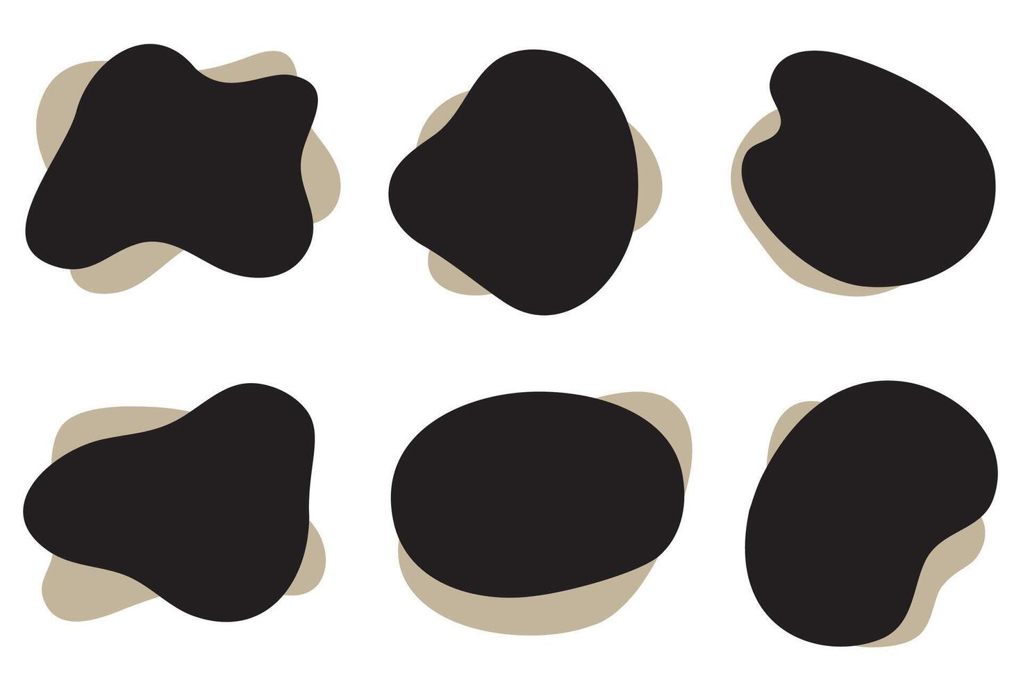 6 Collection of fluid illustrations design flat style graphic abstract elements modern liquid irregular blob shapes. vector