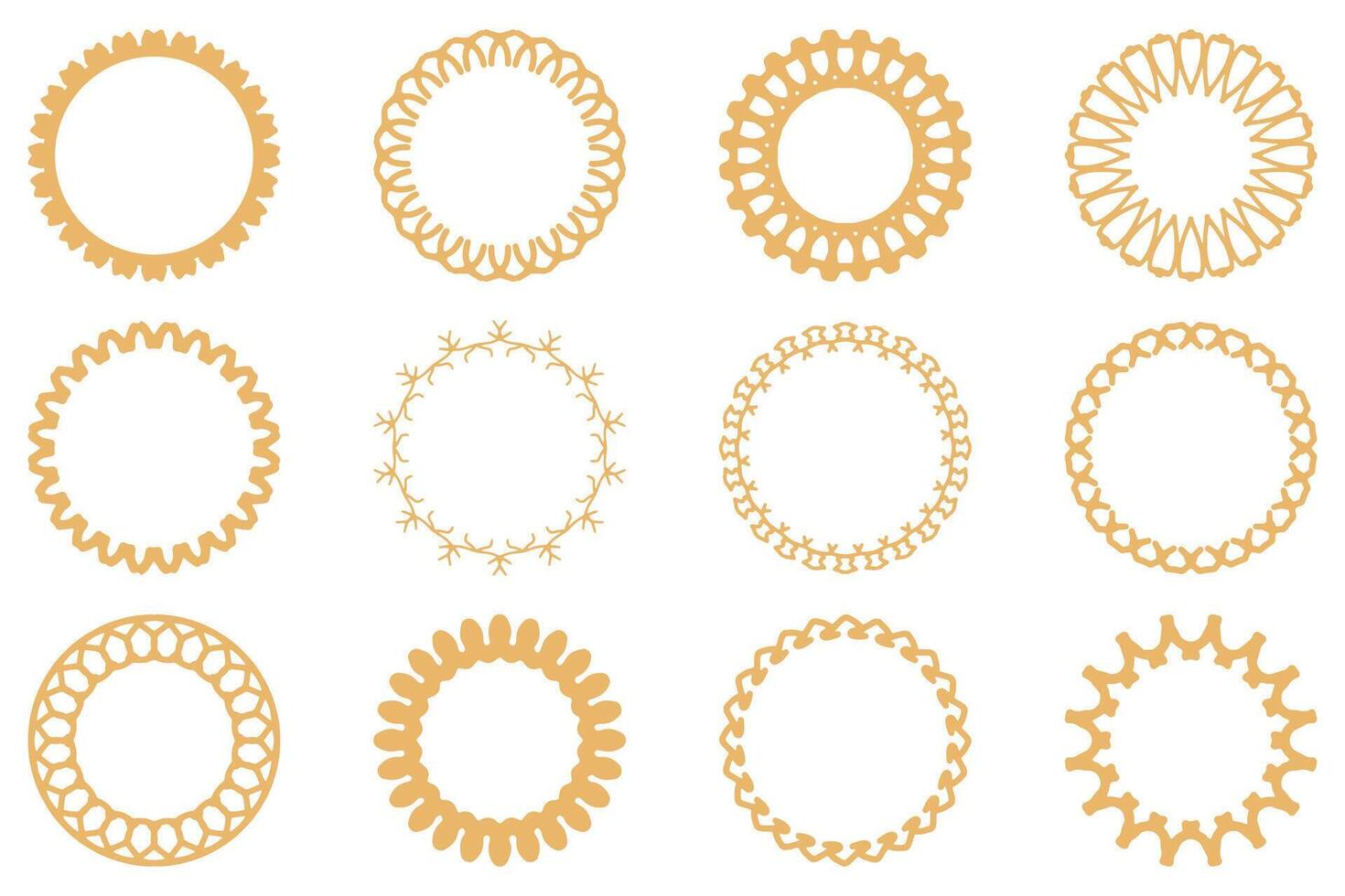 Decorative ornament frame set design vector