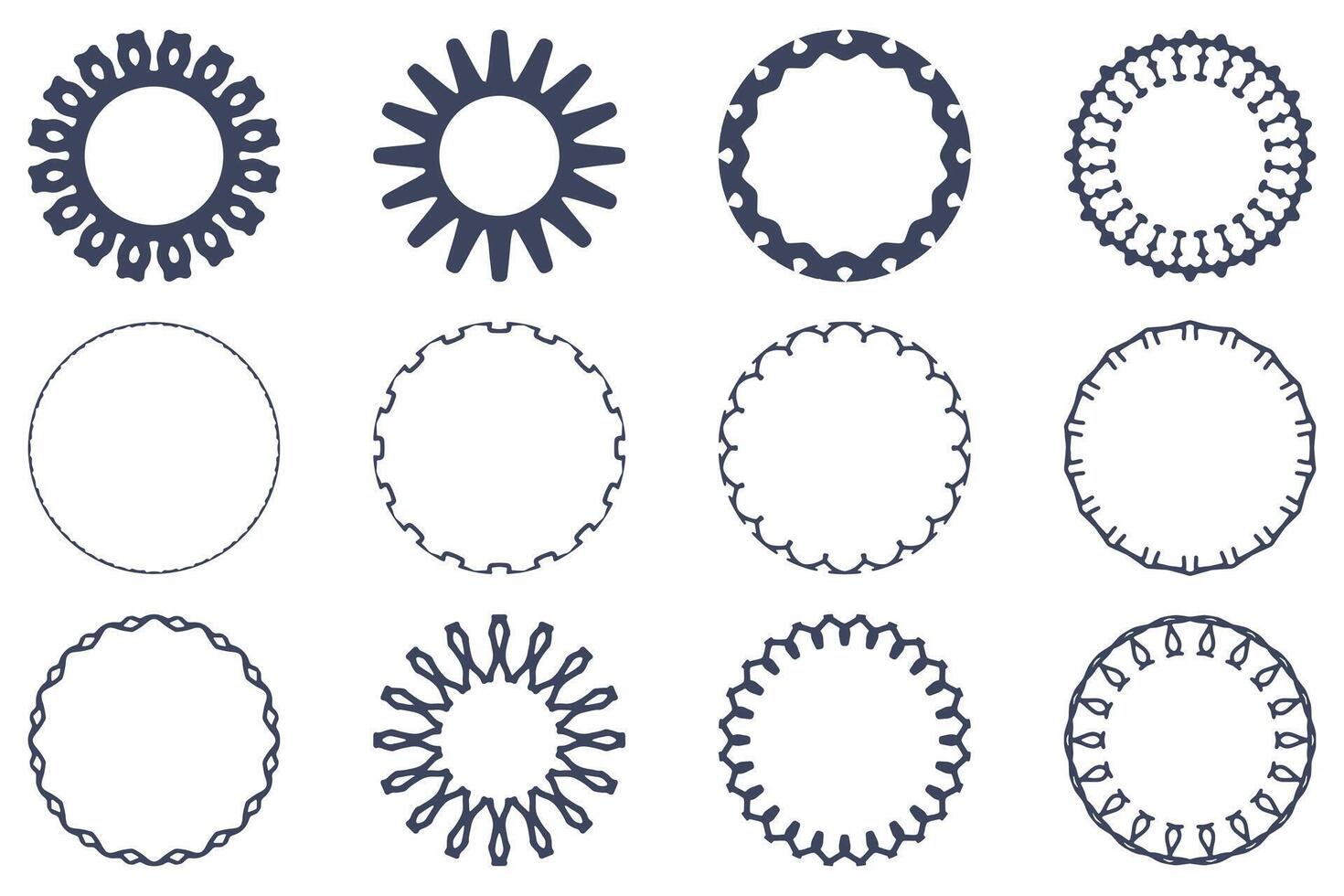 Decorative ornament frame set design vector