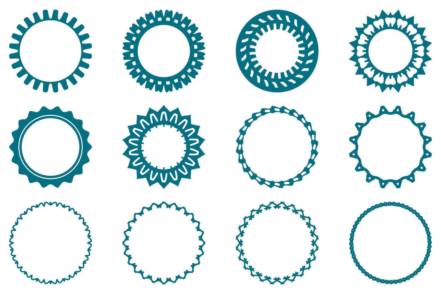 Decorative ornament frame set design vector