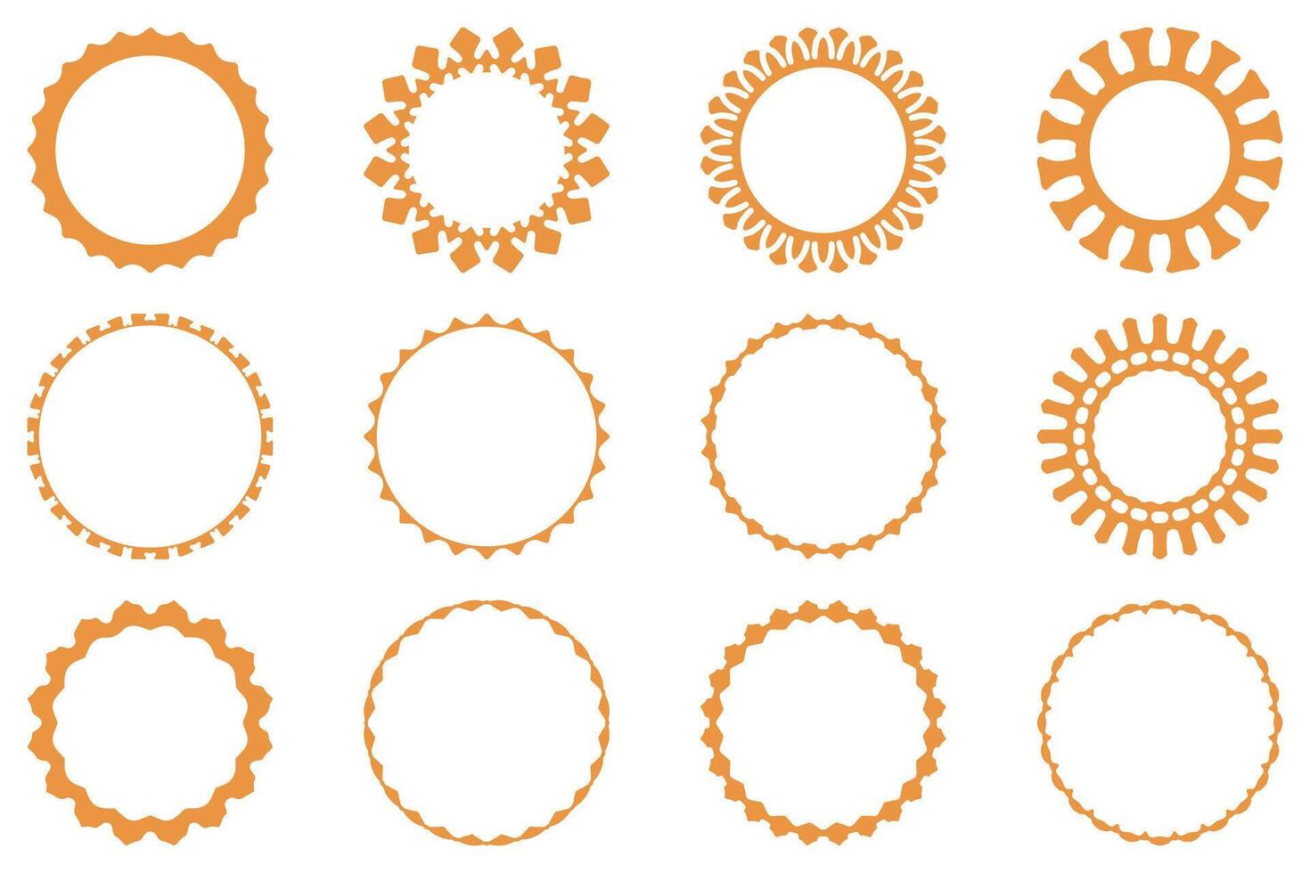 Decorative ornament frame set design vector