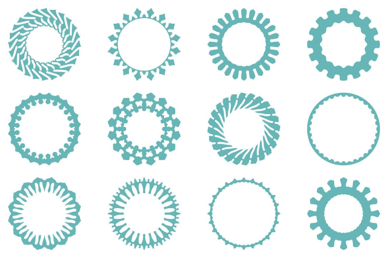 Decorative ornament frame set design vector