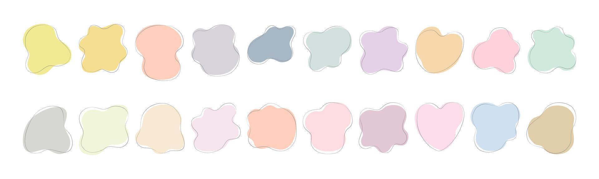 Blob muted collection can be used in a variety of ways, including card decorations, frames, paper decorations, cards, backgrounds, and more. vector