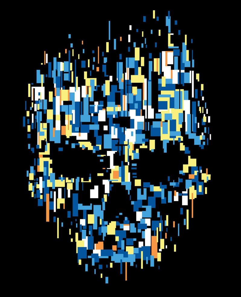 Colorful illustration of skull formed by geometric shapes. Art for prints, posters, etc... vector