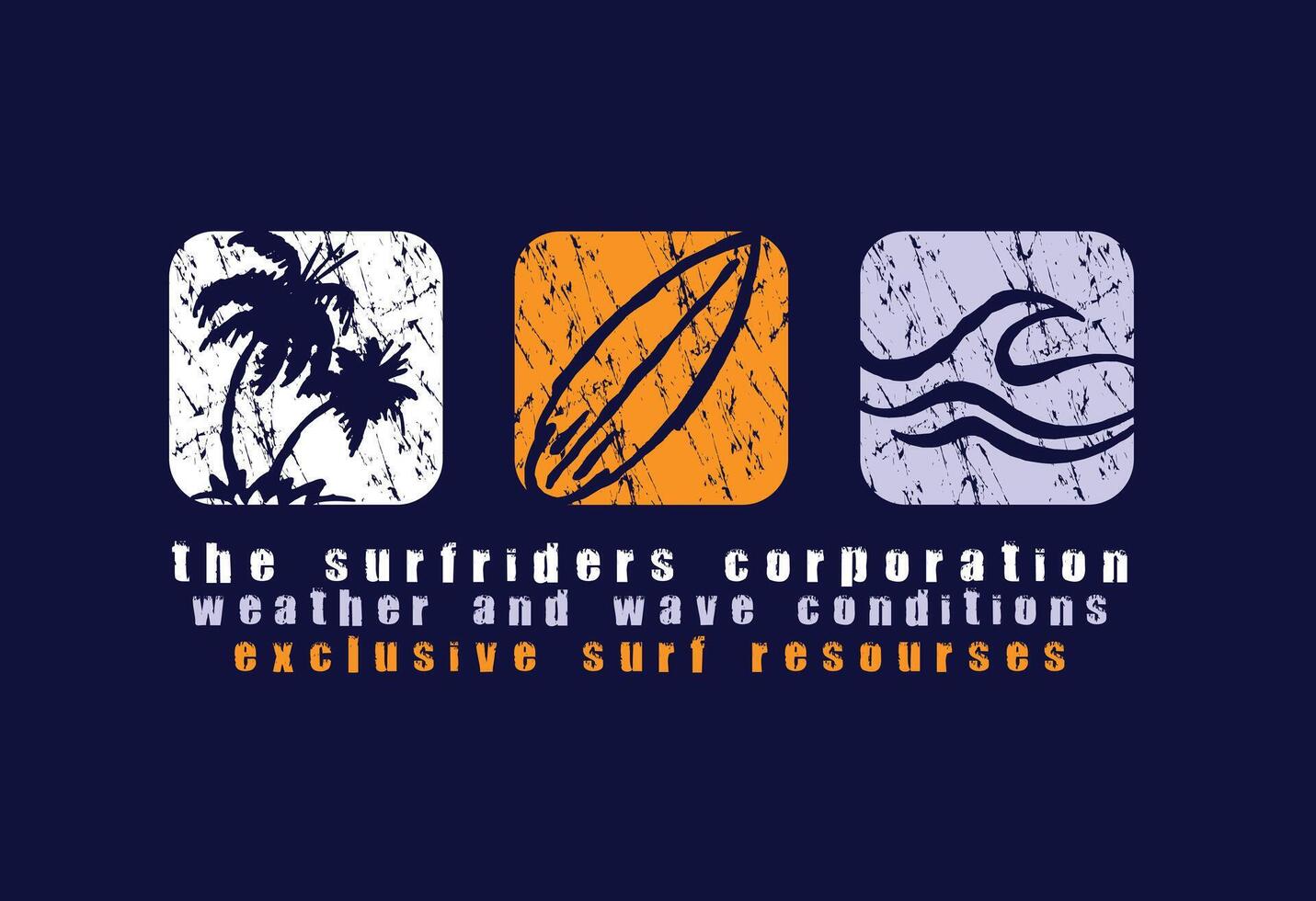 Illustration of elements related to surfing. Art stylized in minimalist lines. Design for t-shirts, posters and etc ... vector