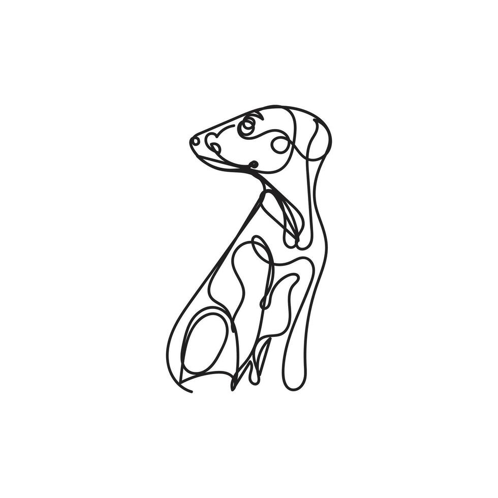 dog one line art, dog continuous line art, dog minimal line art design vector