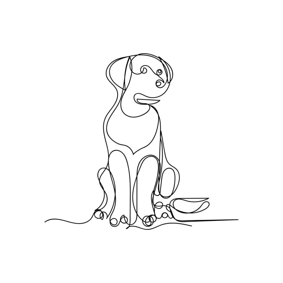 dog one line art design, logo design minimal design vector