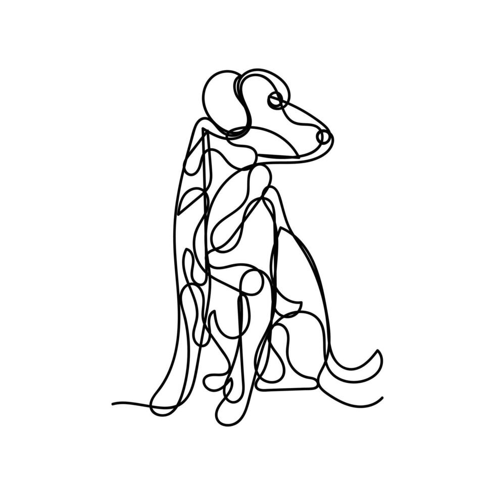 dog one line art design, logo design minimal design vector