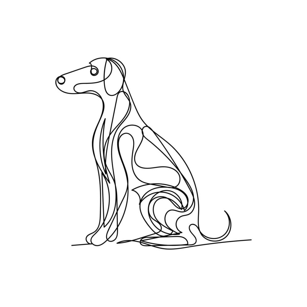 dog one line art design, logo design minimal design vector