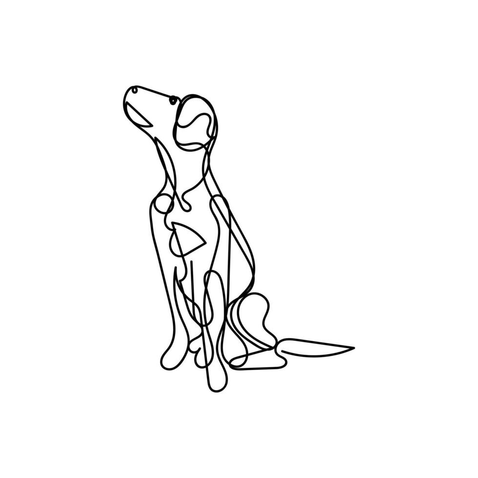 dog one line art design, logo design minimal design vector