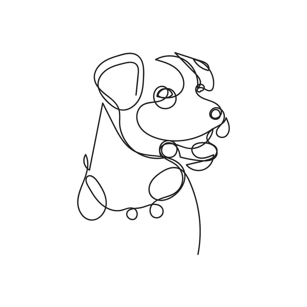 dog one line art design, logo design minimal design vector