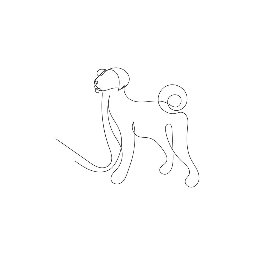 dog one line art, dog continuous line art, dog minimal line art design vector