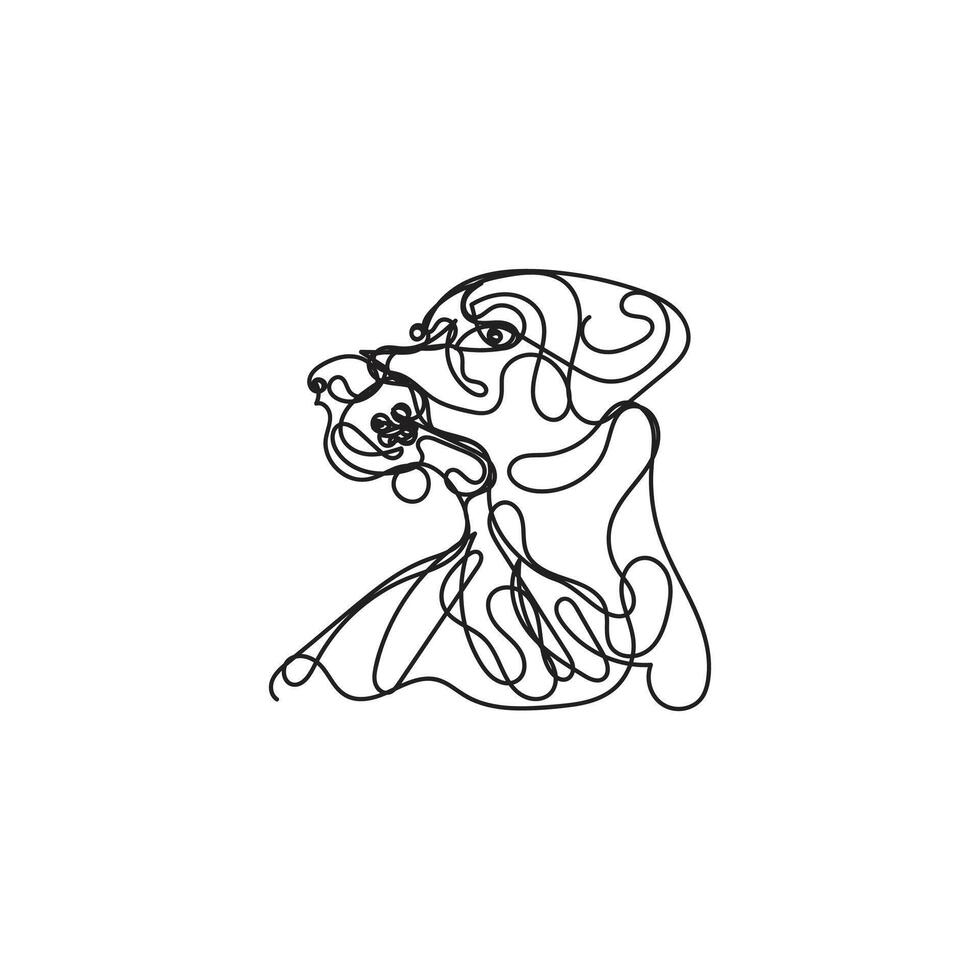 dog one line art, dog continuous line art, dog minimal line art design vector
