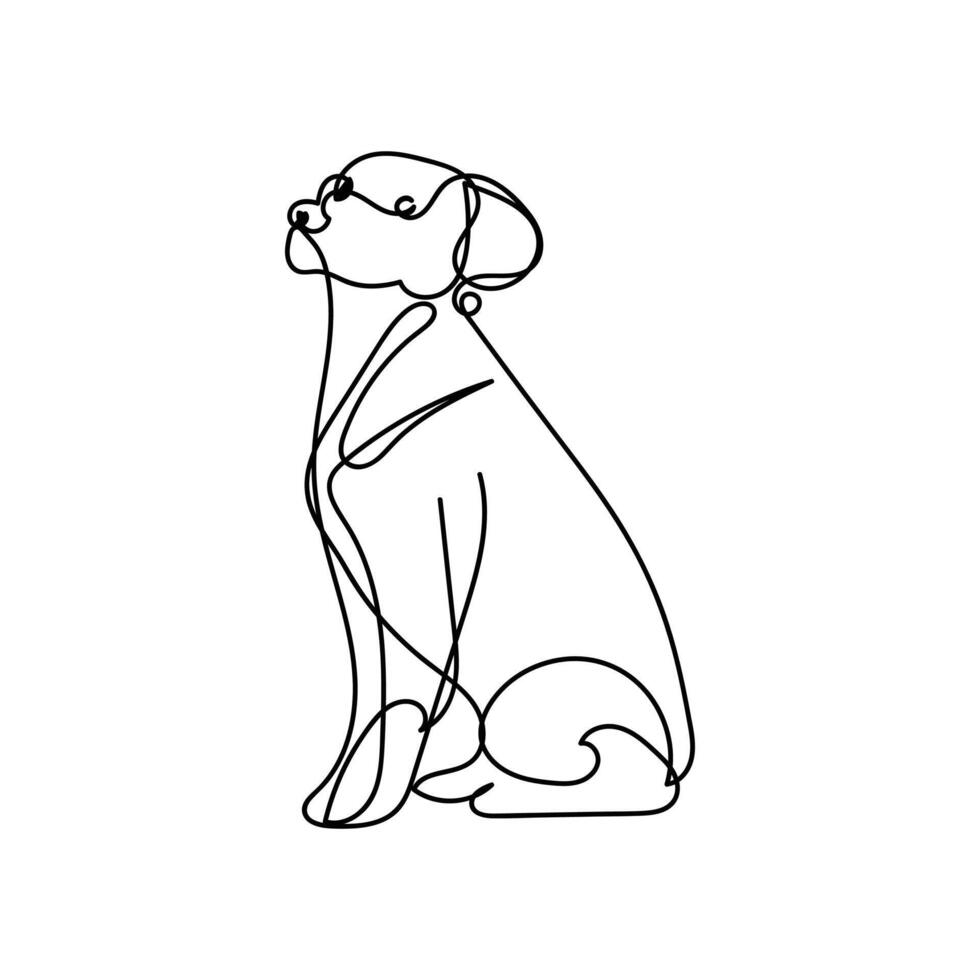 dog one line art design, logo design minimal design vector