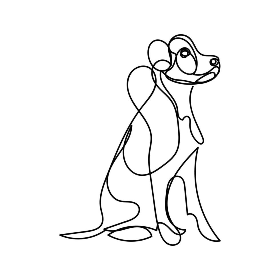 dog one line art design, logo design minimal design vector