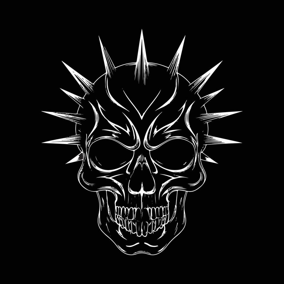 vintage skull illustration design vector