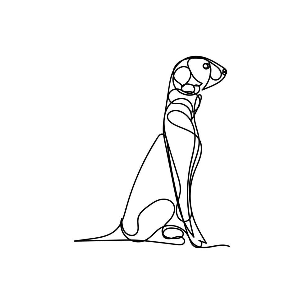 dog one line art design, logo design minimal design vector