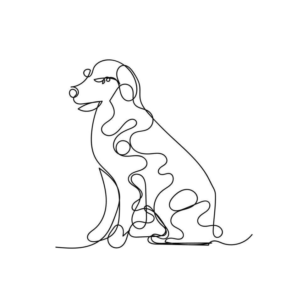 dog one line art design, logo design minimal design vector
