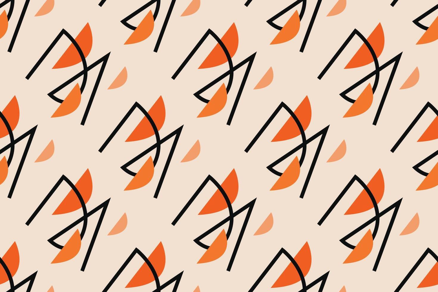 Geometric seamless pattern with orange and white color Simple graphics. vector