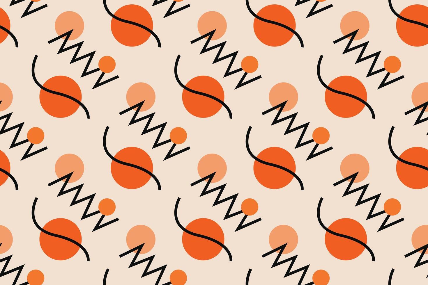 Geometric seamless pattern with orange and white color Simple graphics. vector