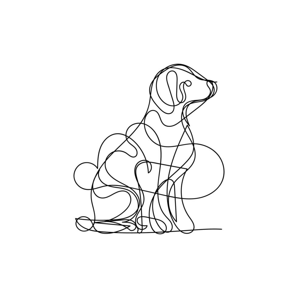 dog one line art design, logo design minimal design vector