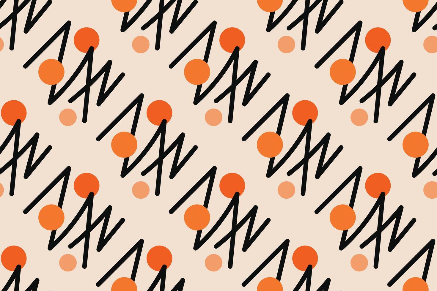 Geometric seamless pattern with orange and white color Simple graphics. vector