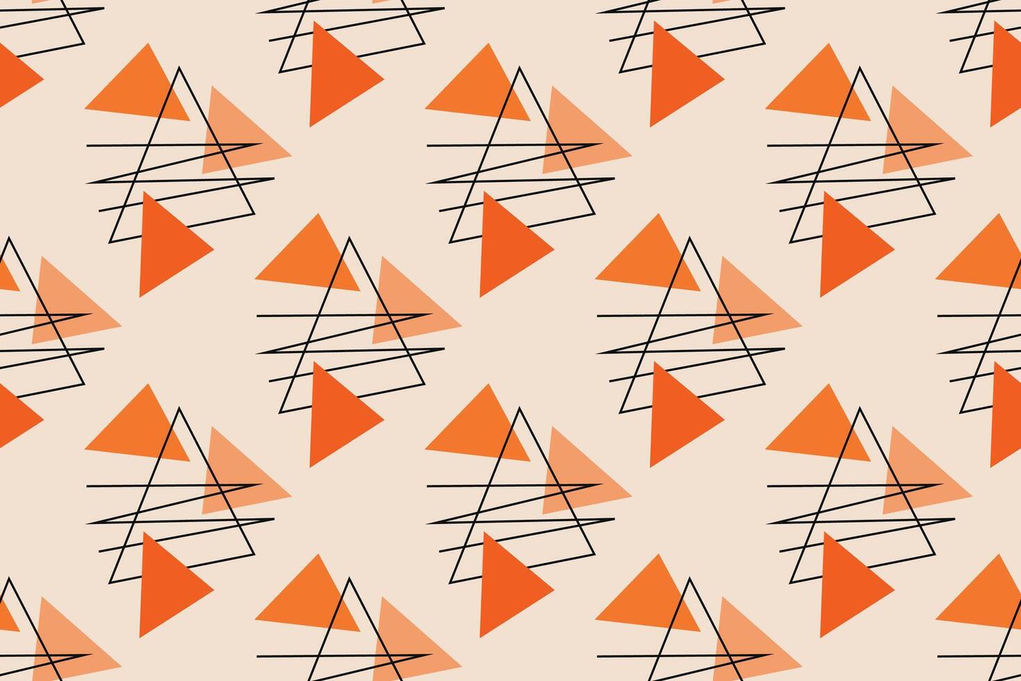 Geometric seamless pattern with orange and white color Simple graphics. vector