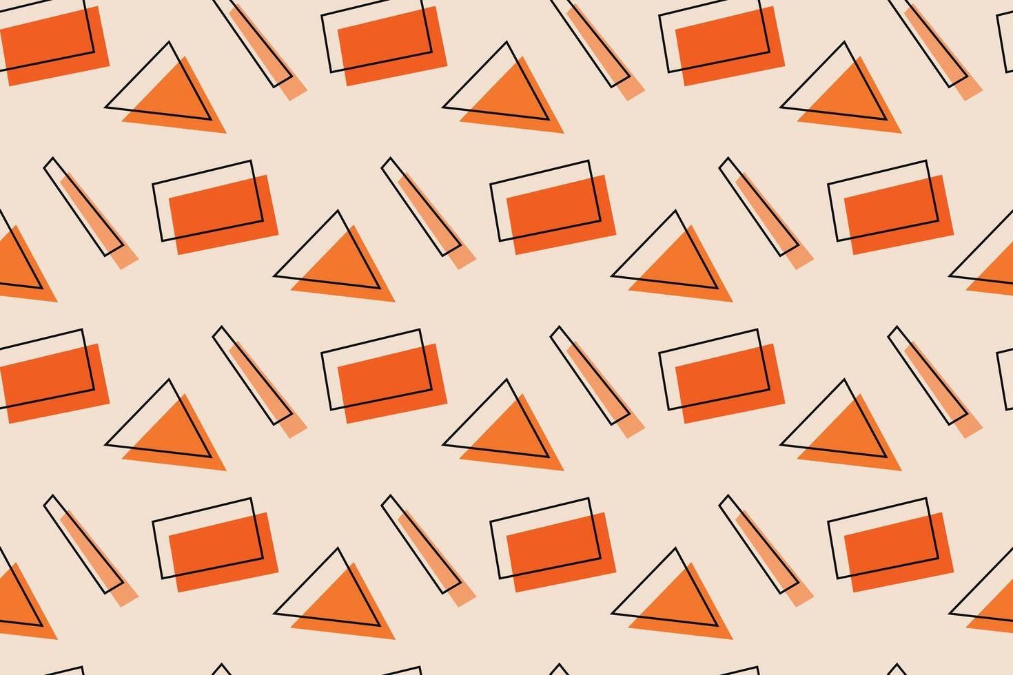 Geometric seamless pattern with orange and white color Simple graphics. vector