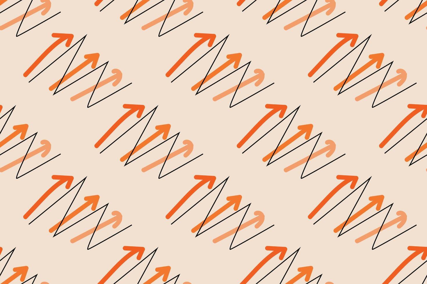 Geometric seamless pattern with orange and white color Simple graphics. vector