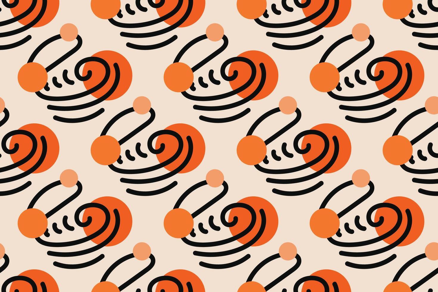 Geometric seamless pattern with orange and white color Simple graphics. vector