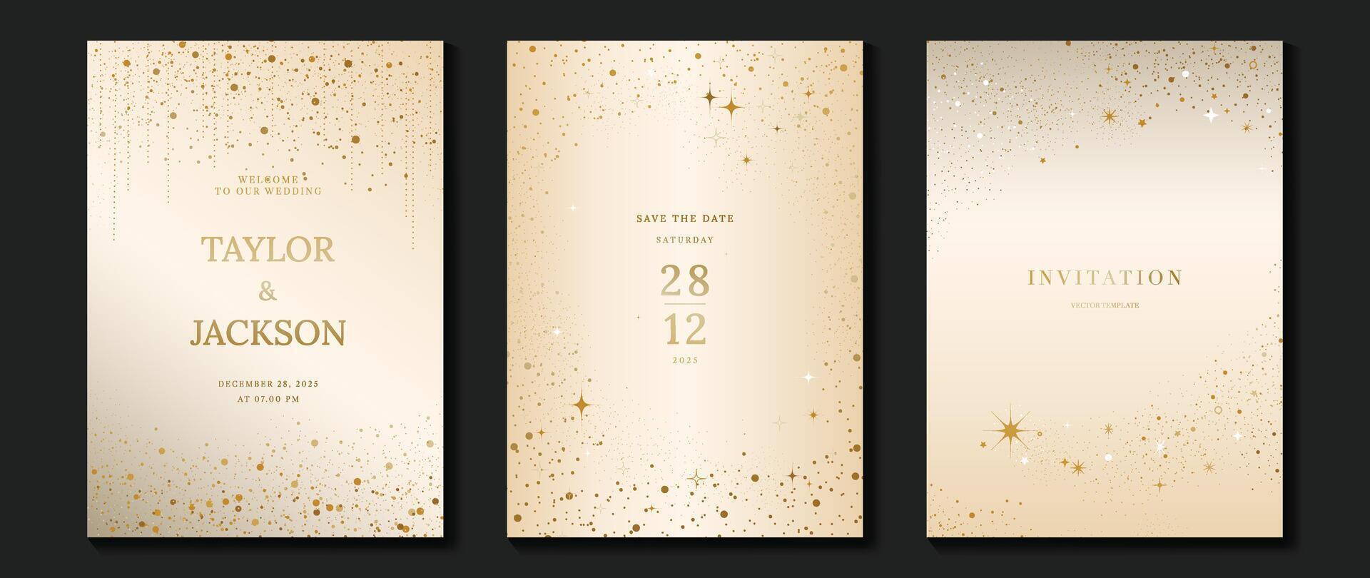 Elegant invitation card design . Luxury wedding card with firework, glitter spot texture on light background. Design illustration for cover, poster, wallpaper, gala, VIP, happy new year. vector