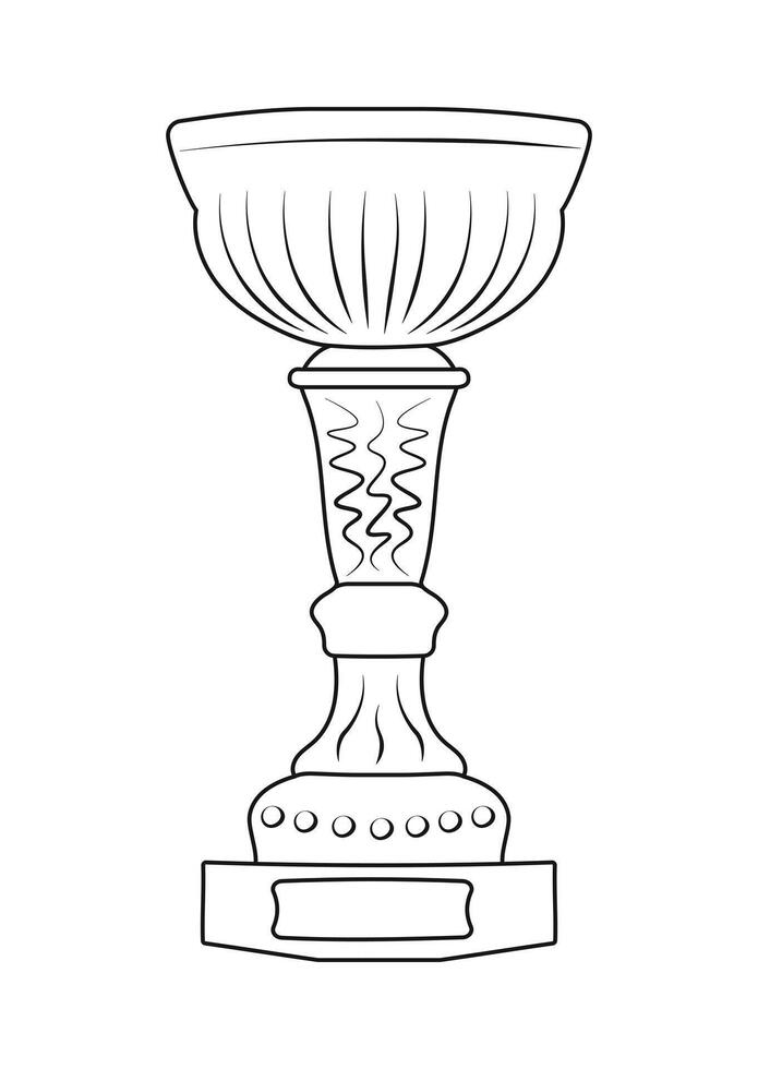 Sketch of trophy, goblet, cup, chalice. Victory symbol vector