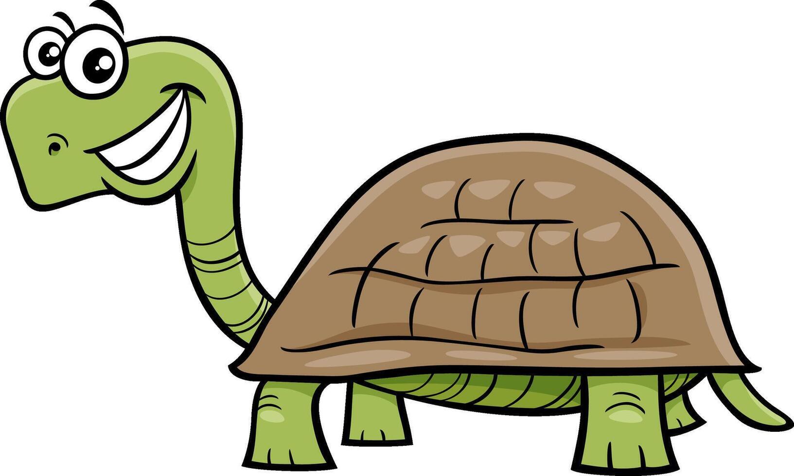 funny tortoise animal character cartoon illustration vector