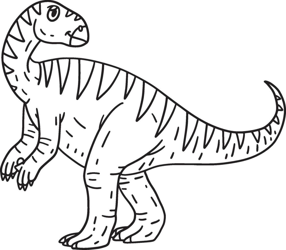 Iguanodon Dinosaur Isolated Coloring Page for Kids vector