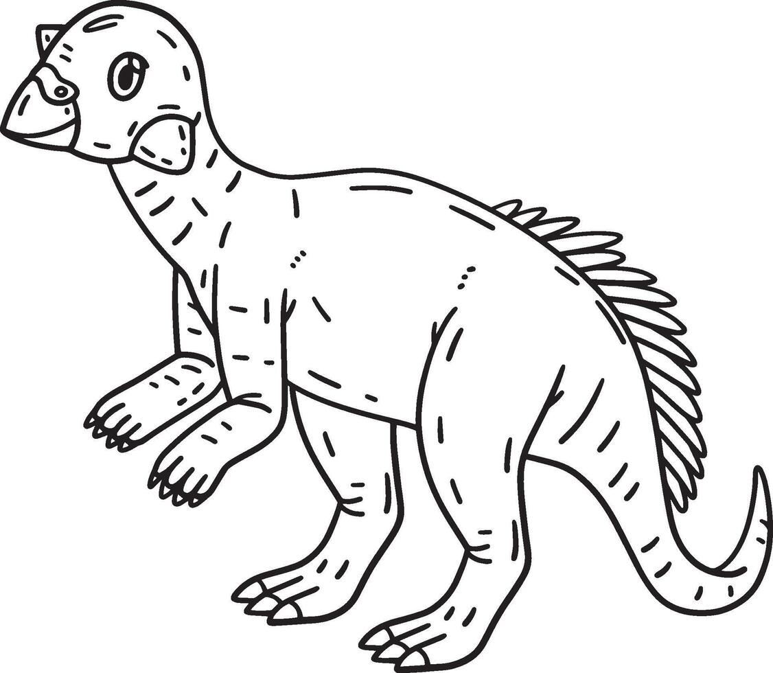 Psittacosaurus Dinosaur Isolated Coloring Page vector