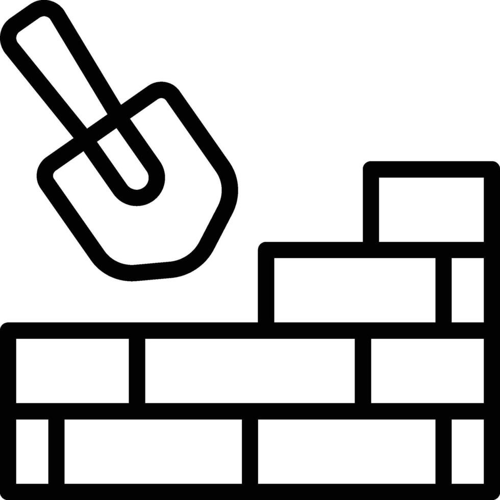 Bricks Icon. Building bricks and trowel icon vector