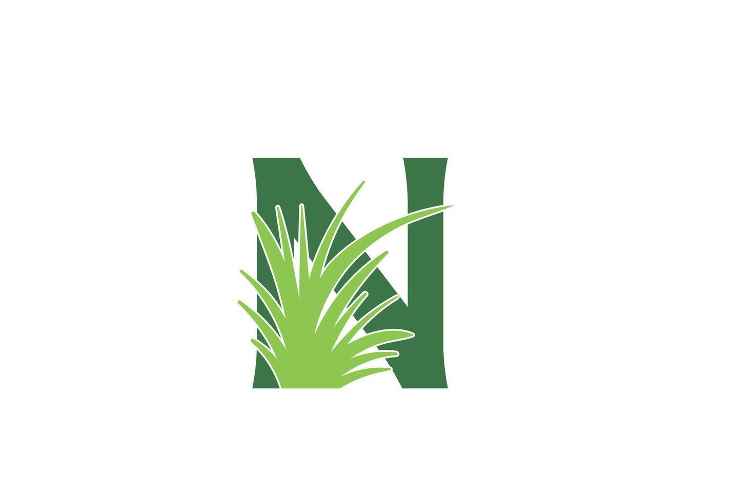 N Logo Lawn care vector