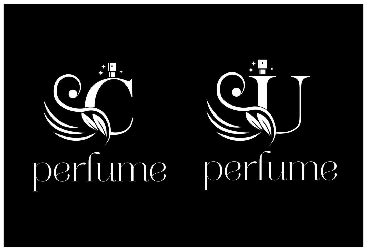 Elegant CU perfume logo vector