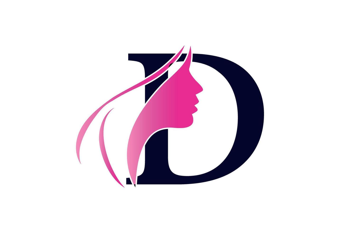 Abstract Face D Logo vector