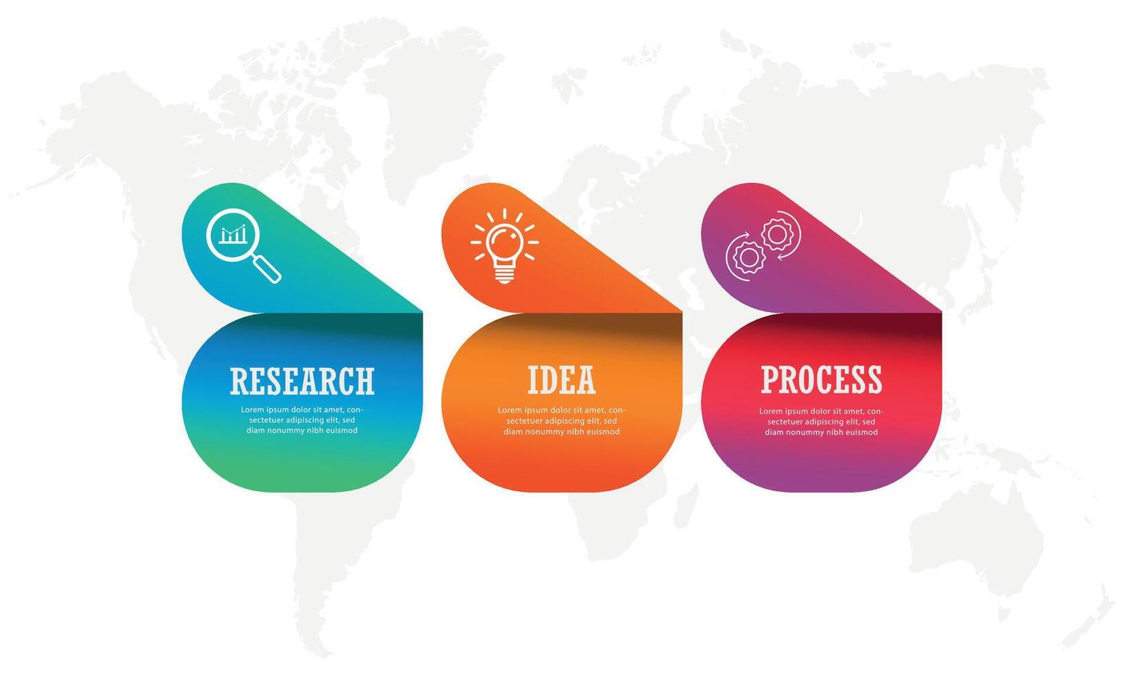 Gradient infographics step by step. Element of chart, graph, diagram with 3 options - vector