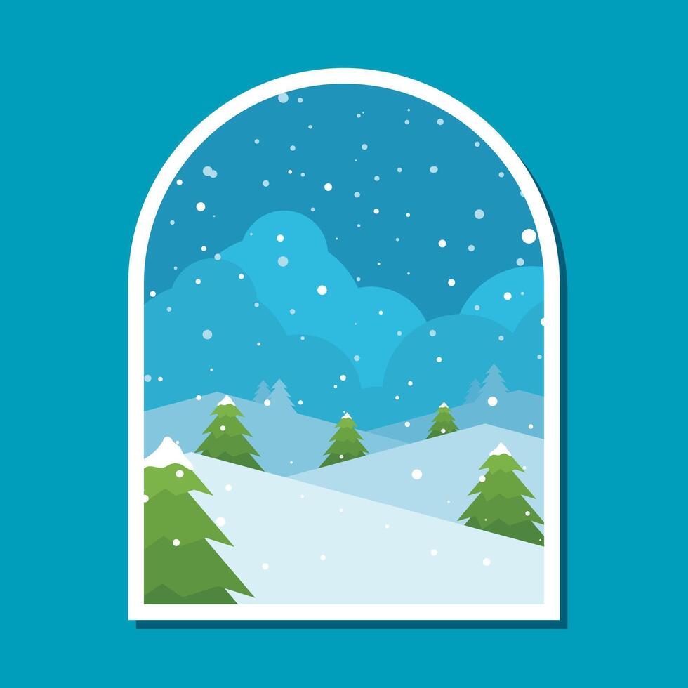 snowy mountains illustration vector