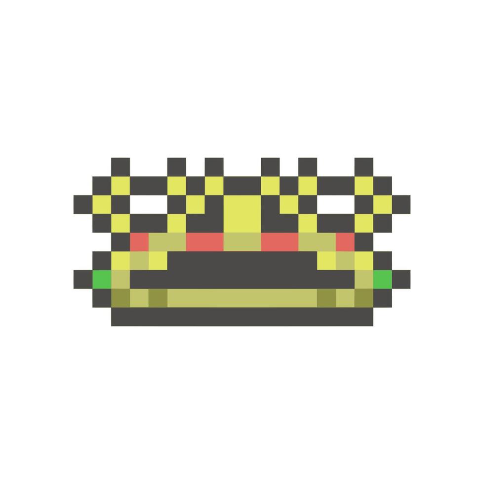 crown pixel art for dynamic digital projects and designs. vector