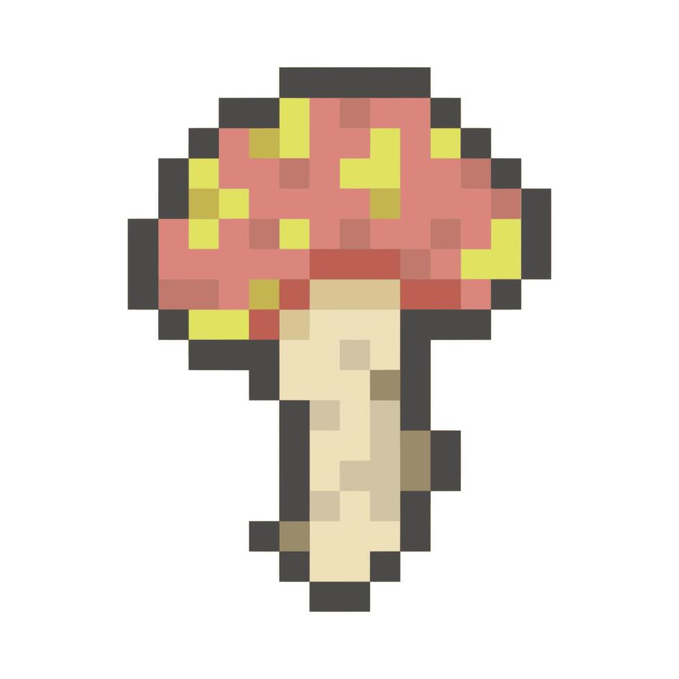 mushroom pixel art for dynamic digital projects and designs. vector