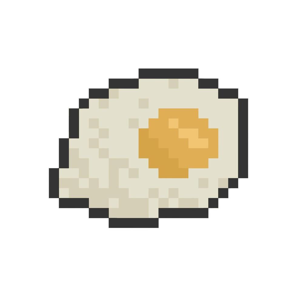 fried egg pixel art for dynamic digital projects and designs. vector