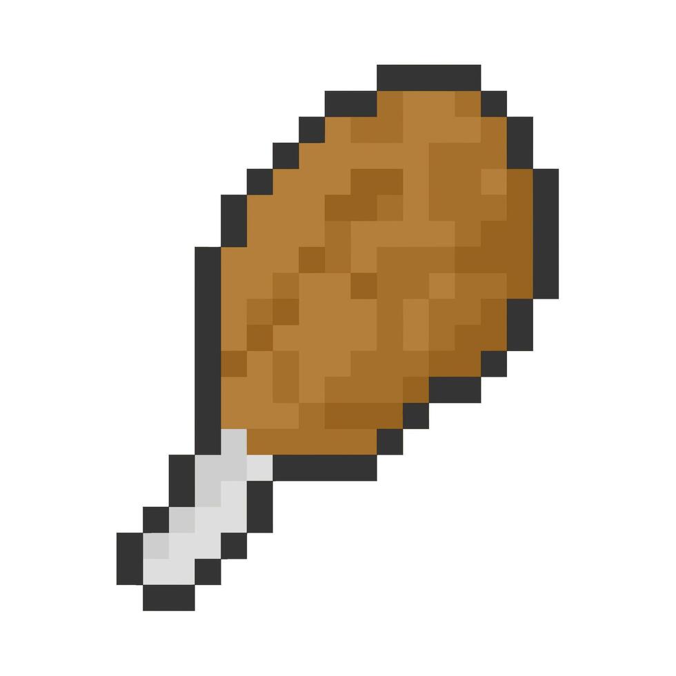 fried chicken pixel art for dynamic digital projects and designs. vector
