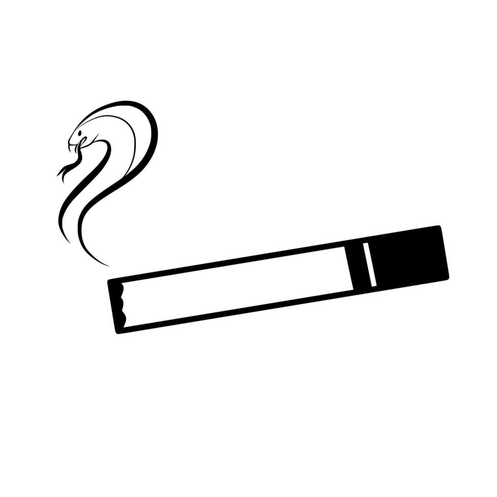 Cigarette and smoke graphic illustration, no smoking concept vector