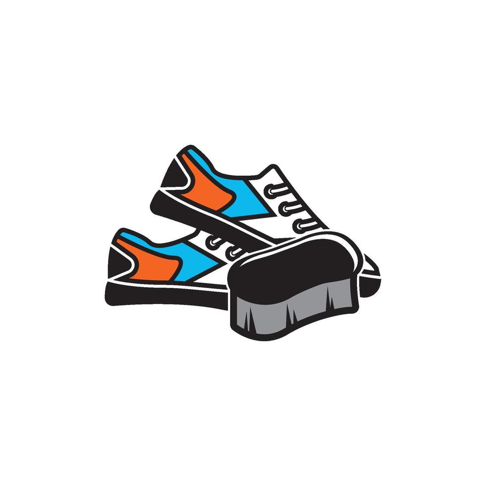 Shoe washing logo icon design illustration vector