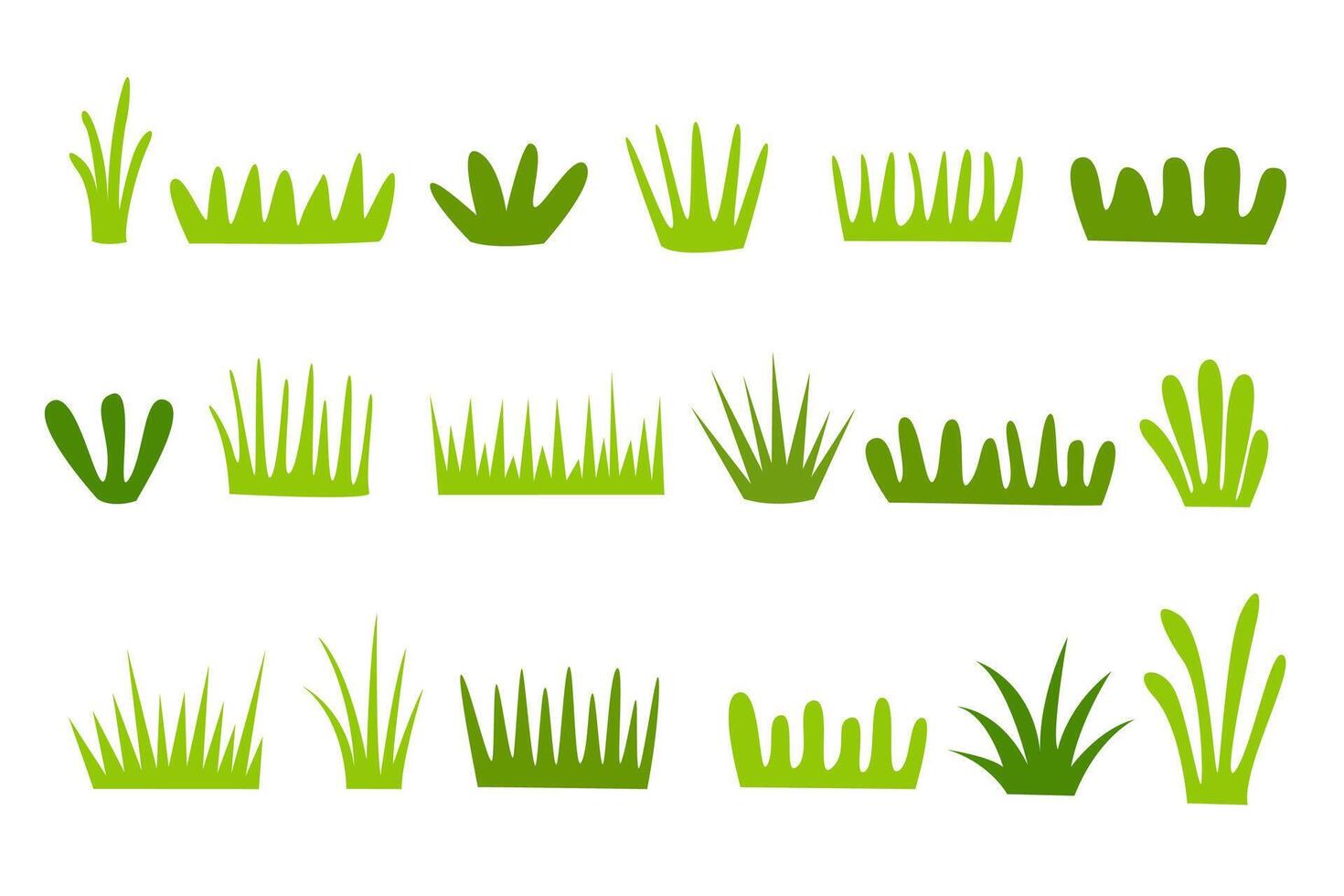 grass set isolated on white background. vector